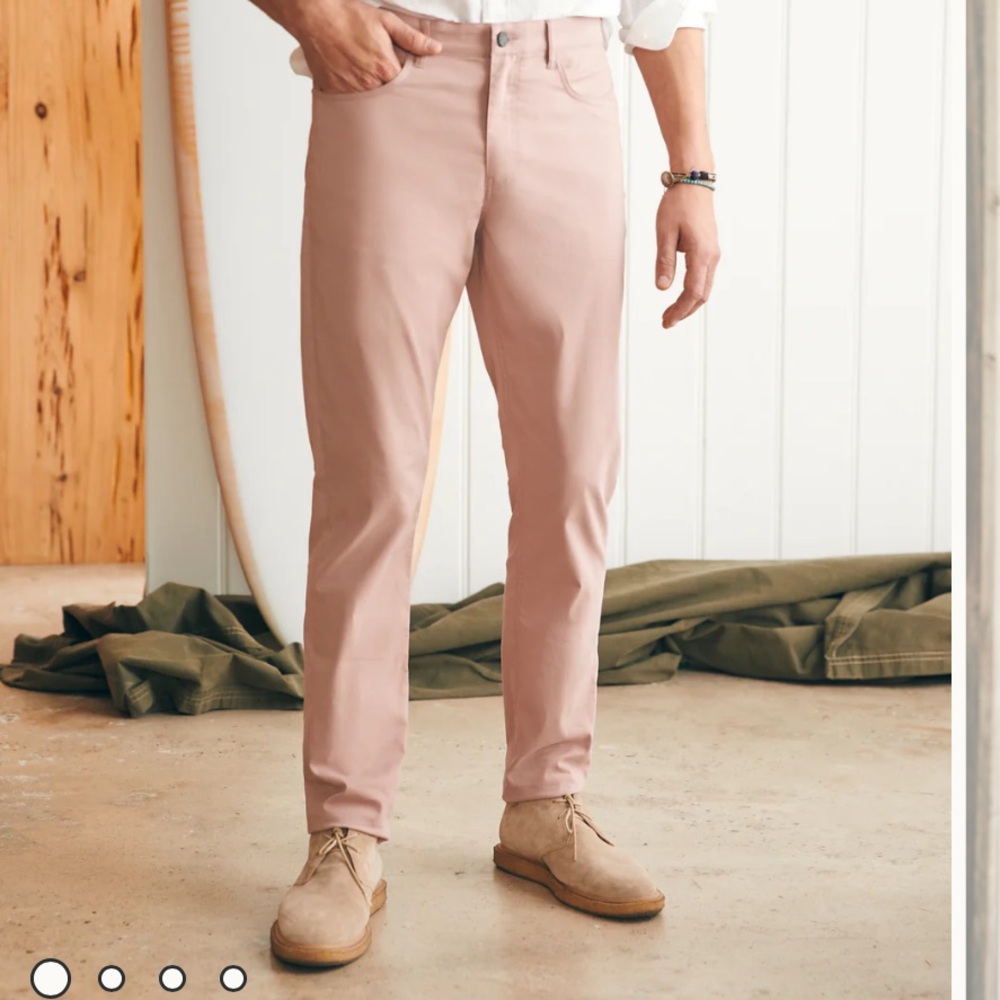 - NWT Men’s Faherty Movement 5 pocket pant, 32x32, spring quartz